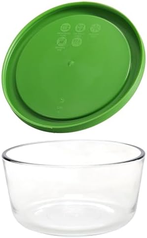 Pyrex 7201 (4-Cup) Glass Bowl with Lawn Green Lid - Made in USA