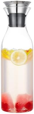 Karafu 50 Ounces/1.5 Liter Glass Carafe with Lid, Borosilicate Glass
