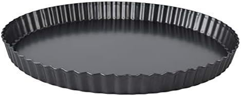 Nonstick Tart Pan with Removable Bottom | 12 Inch Deep Quiche Pan for