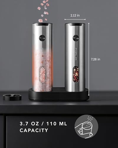 FORLIM Electric Salt and Pepper Grinder Set, Rechargeable