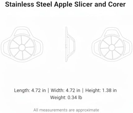 Quick One-Press Apple Slicer and Corer, Stainless Steel Wedge Cutter