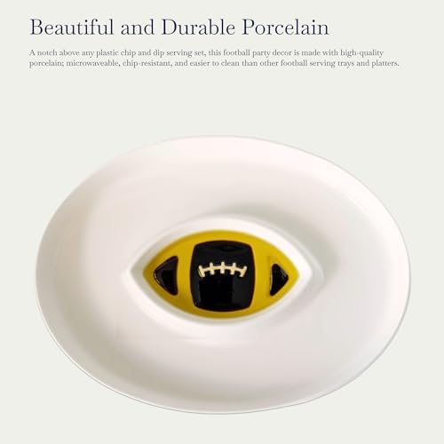 Football Bowl - Porcelain Serving Platter for Bread with Olive Oil