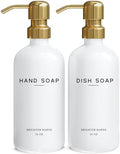 Luxury Glass Hand and Dish Soap Dispenser Set by Brighter Barns