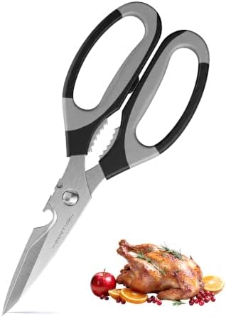 8“ Sharp Heavy Duty Kitchen Scissors, Multi Purpose Kitchen Shears for