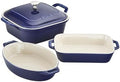 STAUB Ceramic 4-pc Baking Pan Set, Dark Blue