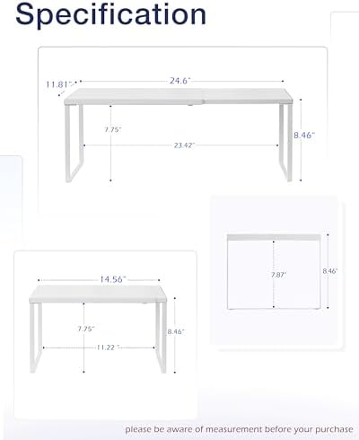 Nxconsu Expandable Cabinet Shelf, Shelf Riser for Cabinets, 11.8" White