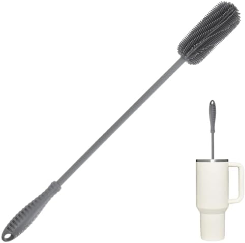 15.7" Silicone Bottle Brush, ddLUCK Water Bottle Cleaner Brush for