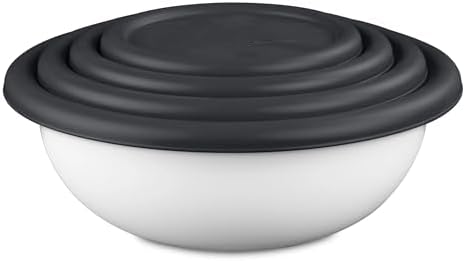 8-Piece Bowl Set with Lids, Dark Gray Storage Containers for Food Prep