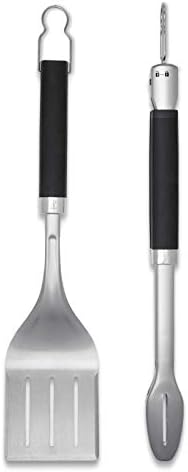 Weber Precision Tongs and Spatula Grilling Tool Set, Stainless Steel