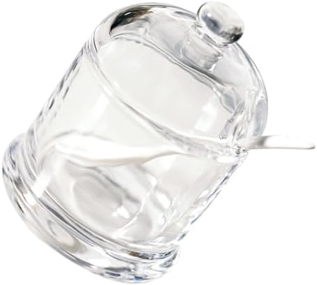 Glass Seasoning Dispenser with Ceramic Lid, Kitchen Spice Jar