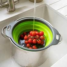 Set of 2 Collapsible Colander made of Silicone, Food-Grade, Perfect