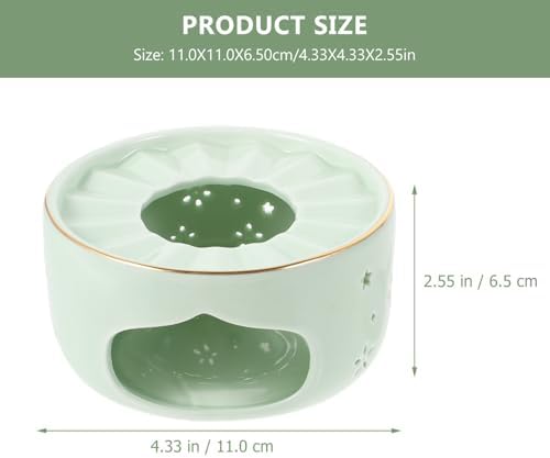 Ceramic Teapot Warmer Base with Candle Holder, Hollow Design