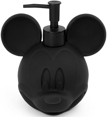 Jay Franco Disney Mickey Mouse Soap Dispenser, Black Resin