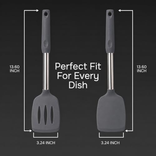Silicone Spatula Set (2-Pc) - 600°F Heat Resistant, BPA Free