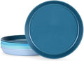 10 Inch Plastic Dinner Plates Set of 8, Wheat Straw Plates Reusable &