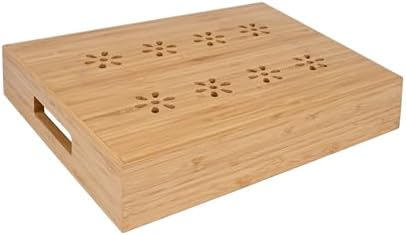 Natural Bamboo Storage Tray with 5 Custom Dividers, Deep Drawer