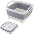 Collapsible Dish Basin with Drain Plug, 9L, Grey