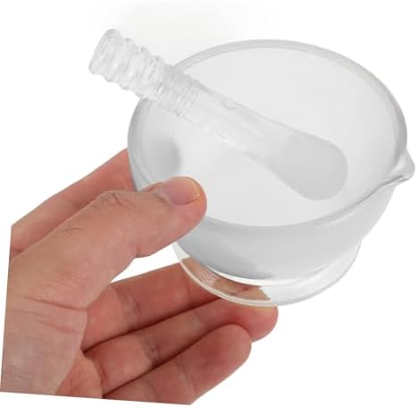 KICHOUSE Pestle and Glass Bowl Set Lab Pestle Set Sturdy Glass Bowl
