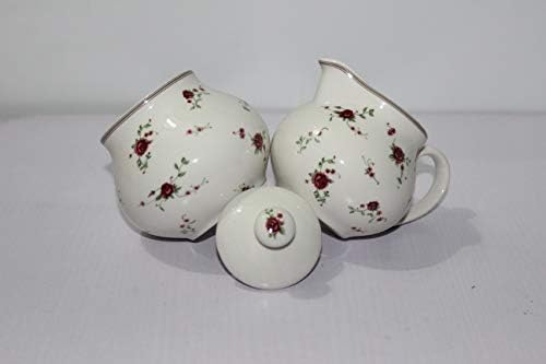 Cream & Sugar Sets with Lids Porcelain Vintage Floral Sugar Bowl and