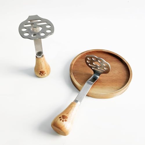 Mini Avocado Masher,Mini Potato Mashers with Wood Handle (Cat' Paw A)