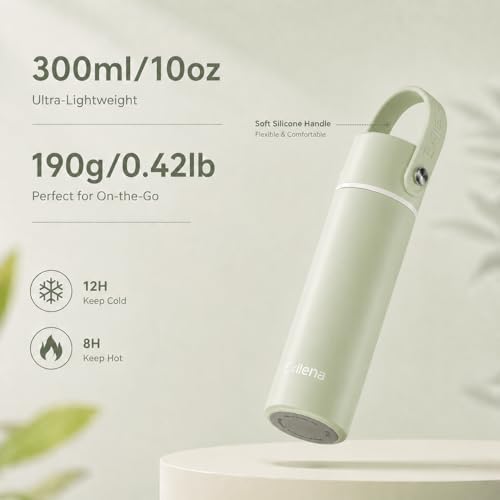 Exllena 【Upgraded】 Small Insulated Water Bottle 10oz with Adjustable