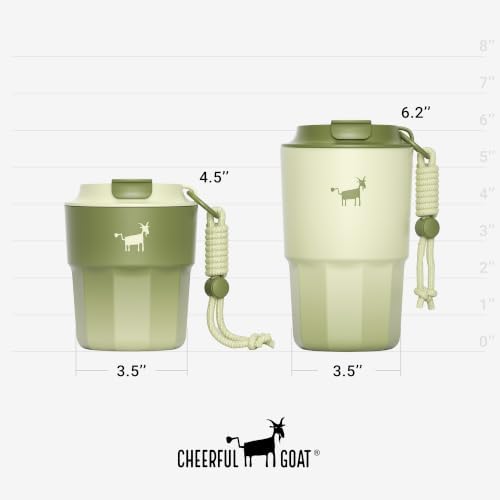 CHEERFUL GOAT Ceramic Lined Coffee Mug – Stainless Steel Travel