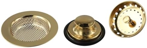 3Pcs Gold Stainless Steel Sink Drain Strainer Stopper Basket Set for
