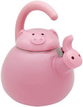 UPware Pink Pig Whistling Tea Kettle, 2.1 Quart