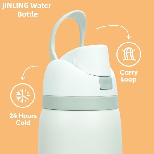 24oz Insulated Stainless Steel Water Bottle with Straw for Sports and