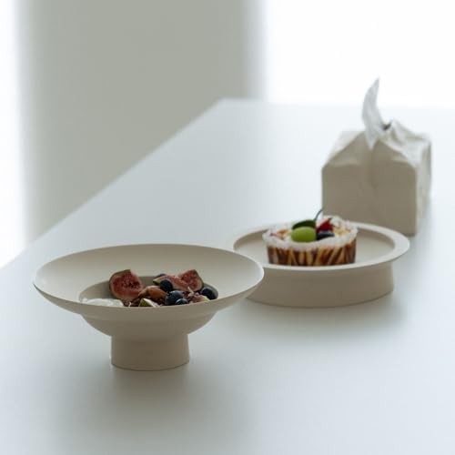WENSHUO Pasta Bowl, Footed Ceramic Soup Bowl with Wide Rim, 15.2