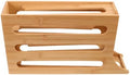 Rolling Egg Dispenser for Refrigerator, 4 Tier Wooden Egg Holder