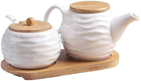 Ceramic Sugar and Creamer Set, Includes 11.8 oz Creamer Pitcher and