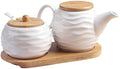 Ceramic Sugar and Creamer Set, Includes 11.8 oz Creamer Pitcher and