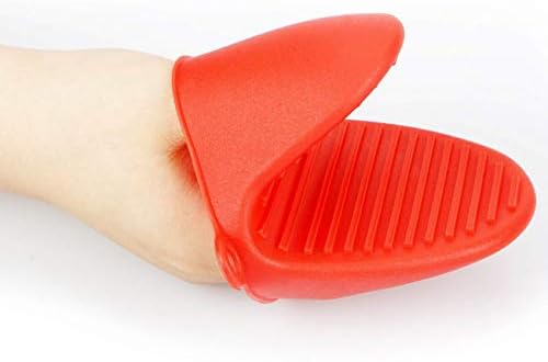 2 Pairs Mini Silicone Oven Mitts, Red and Blue