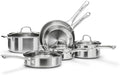 Stainless Steel Cookware Set,Tir-Ply Pots and Pans Set,10 Pcs Stainless Steel Induction Kitchen Cookware Sets,PFOA Free, Frying Pans, Butter warmer,Saute Pan & Stock Pot,Compatible with All Cooktops