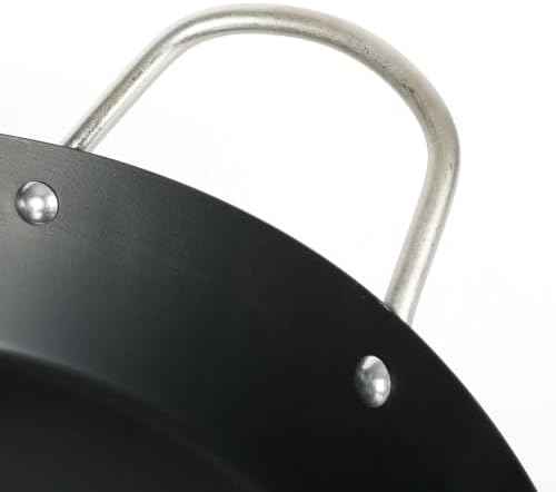 16 Inch Carbon Steel Nonstick Paella Pan, Wide Flat Base Skillet With