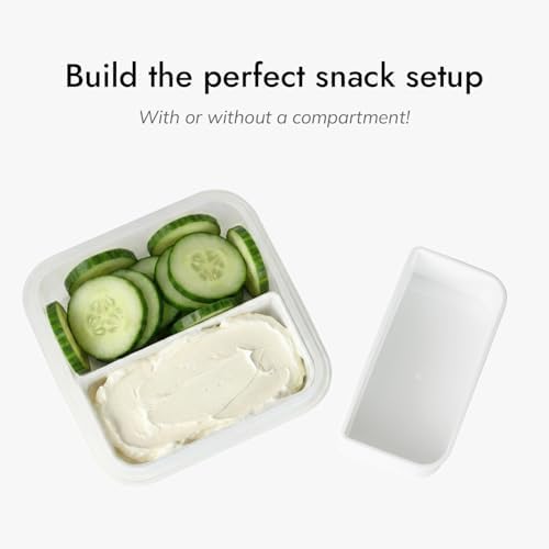 carrotez 2 Compartment Small Snack Containers, 1.1 cup - 2 Pack