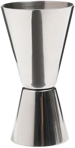 BarCraft Cocktail Jigger Double Glass for Measuring Spirits, Stainless