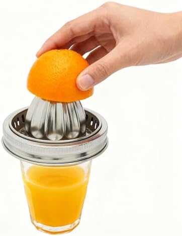 2 Pack Stainless Steel Juicer Lids for Mason Jars