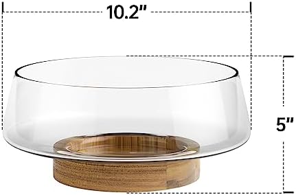 KITEISCAT Extra Large Glass Salad Bowl Set - Party Salad Bowls with