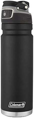 Coleman Autoseal FreeFlow Stainless Steel Water Bottle, Black, 24oz
