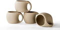Ceramic Cappuccino Cups with Handle,Natural Beige,6 oz,Set of 4
