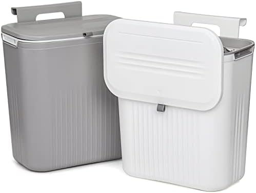 Frcctre 2 Pack 2.4 Gallon Hanging Compost Bin with Lid