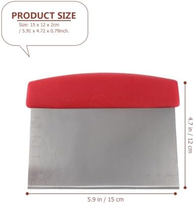 PRETYZOOM Stainless Steel Dough Scraper with Measuring Scale 2-Piece