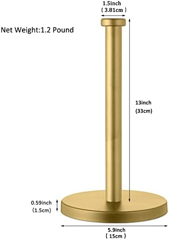 Gold Stainless Steel Countertop Paper Towel Holder