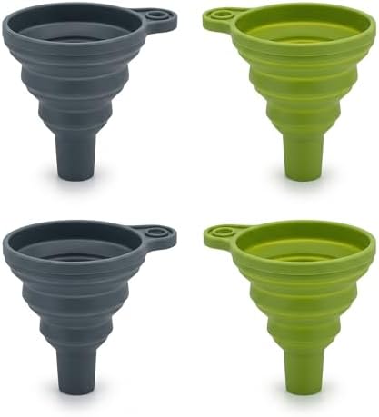 Kitchen Funnel 4 Pack, Food Grade Plastic Funnel Set for Filling