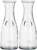 Glass Carafe Pitcher w White Silicone Lid & Tapered Neck-1 Litre