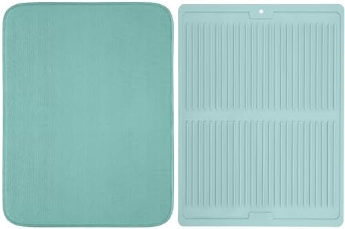 Gorilla Grip Microfiber Dish Drying Mat and Silicone Dish Drying Mat