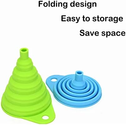 Set of 4 Silicone Collapsible Kitchen Funnel - X-Small to Large Sizes
