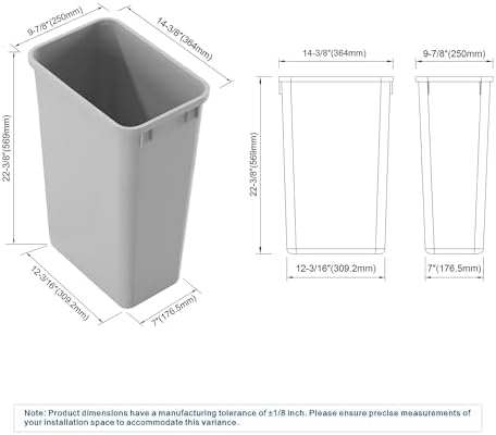Dowell 2 Pack 13Gal Plastic Wastebasket Trash Containers